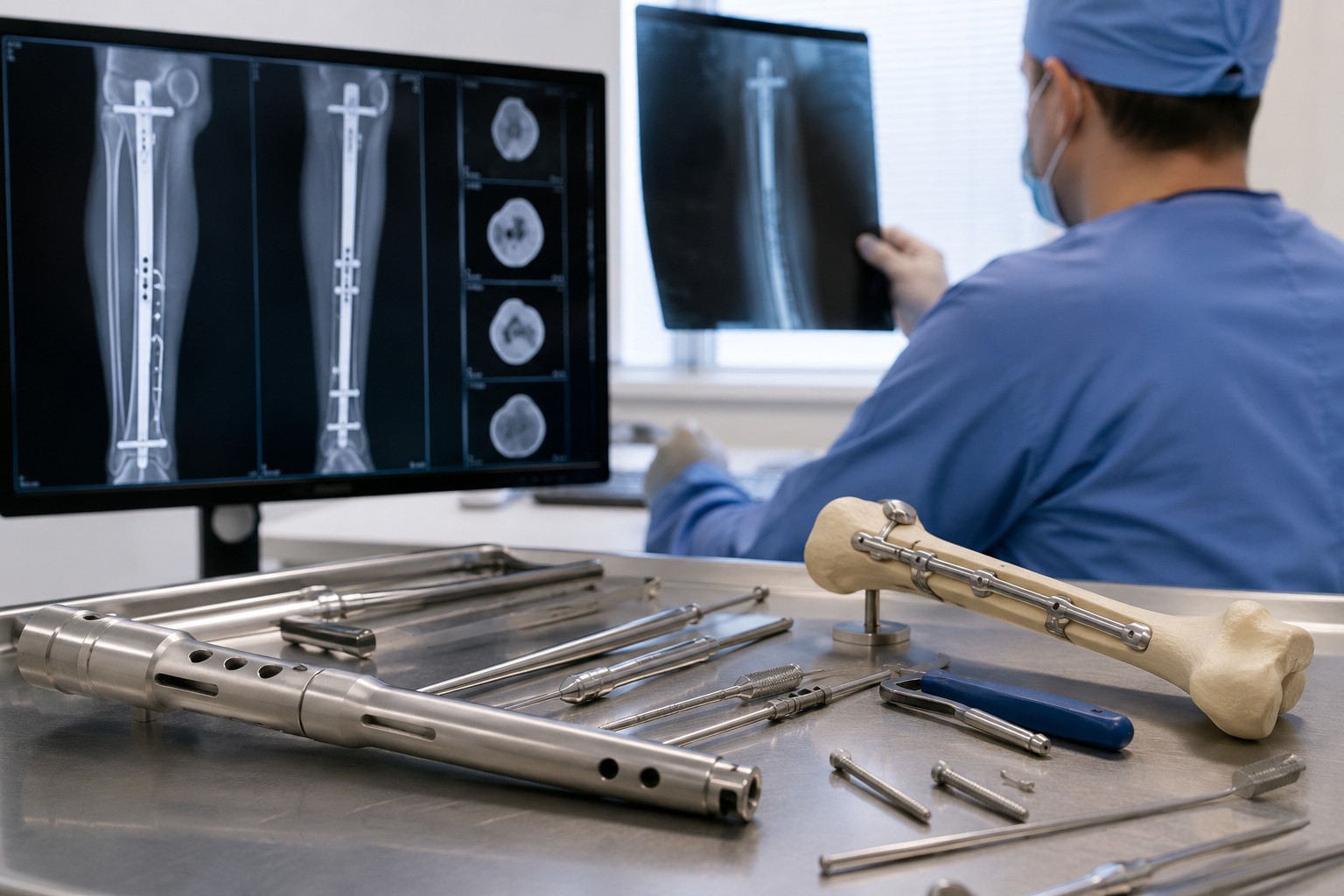 Hardware removal surgery planning with limb lengthening implant X-rays