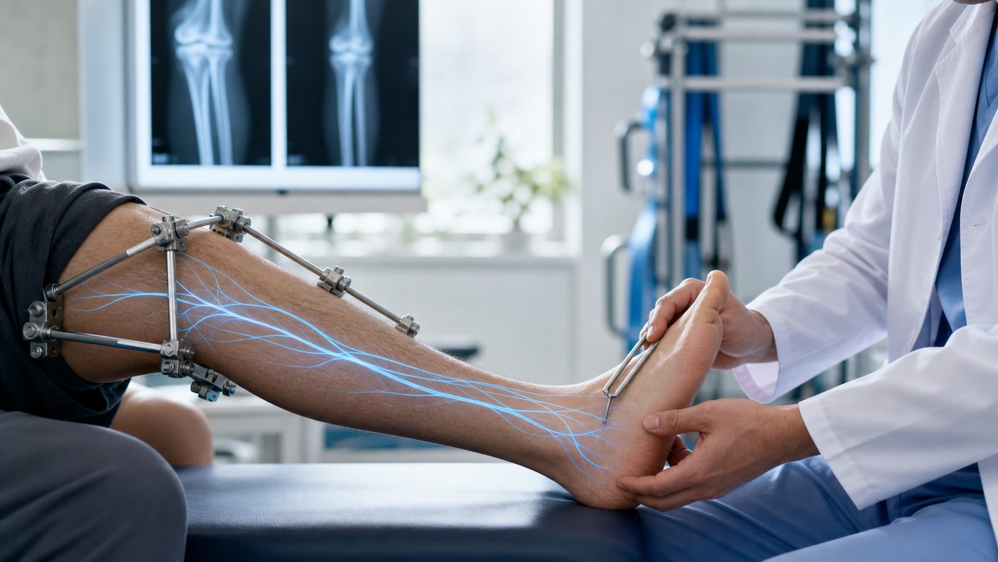 Nerve adaptation during distraction osteogenesis stages in limb lengthening