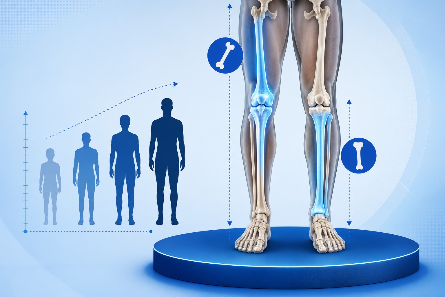 Tibia vs femur lengthening and gait cycle impact