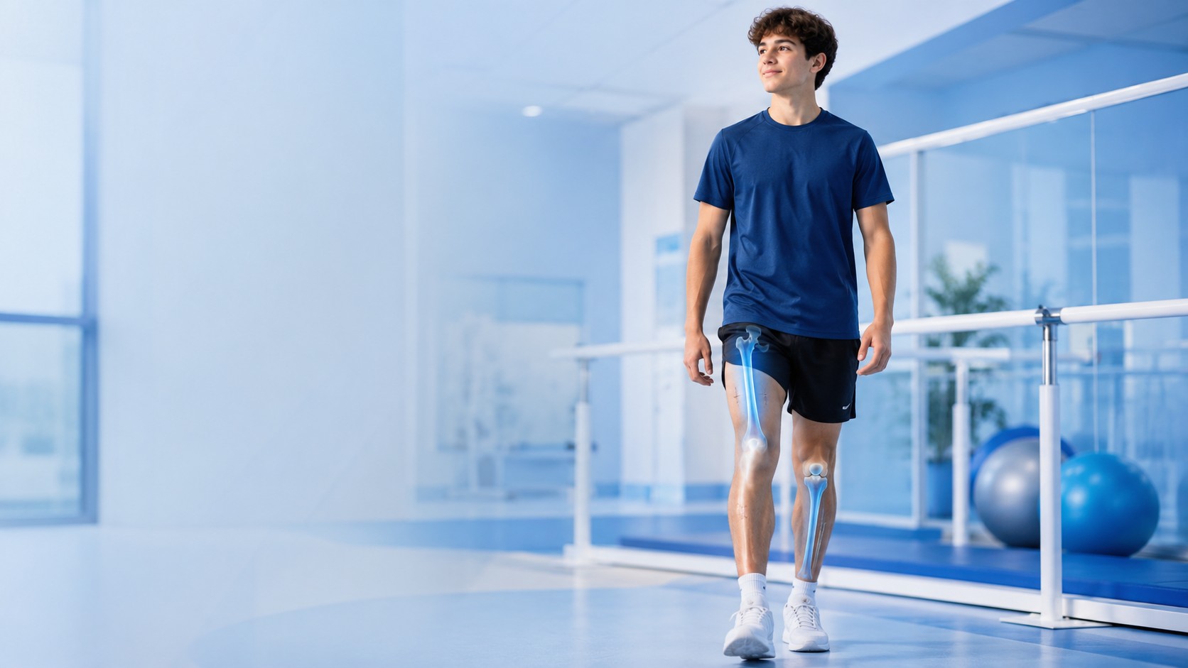 Patient walking after first segment of cross-lengthening surgery